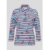 Rabe - 53-113353 Polo wit blauw streep met bloemen.